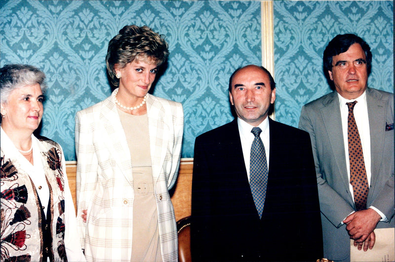 Princess Diana together with Prime Minister Yuri Wazov and Ludmila Bezlepkina - Vintage Photograph