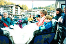 Princess Diana with the sons William and Harry on a ski holiday - Vintage Photograph