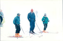 Prince Charles with the pieces William and Harry in the ski slope - Vintage Photograph