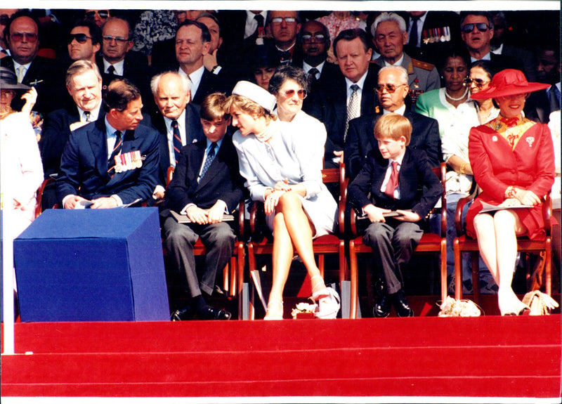 Prince Charles, Prince William, Princess Diana and Prince Harry - Vintage Photograph