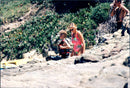 Princess Diana with son Prince Harry on a summer holiday with Al Fayeds - Vintage Photograph