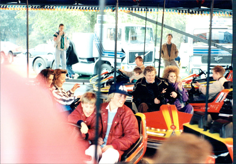 Princess Diana with son Prince William in a radio car - Vintage Photograph