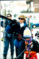 Princess Diana brought her sons to a skiing holiday in the Austrian Alps. - Vintage Photograph