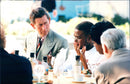Prince Charles talks with students and teachers during his visit at Crenshaw High School - Vintage Photograph