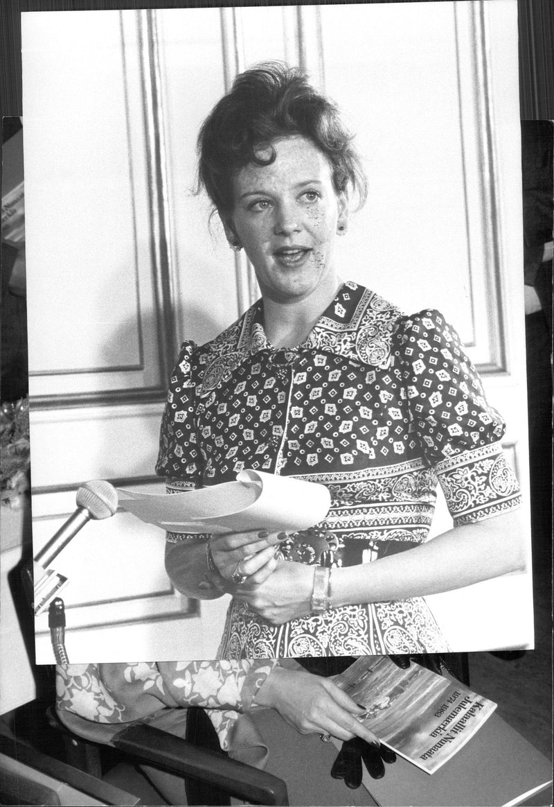 Queen Margrethe II of Denmark as young - Vintage Photograph