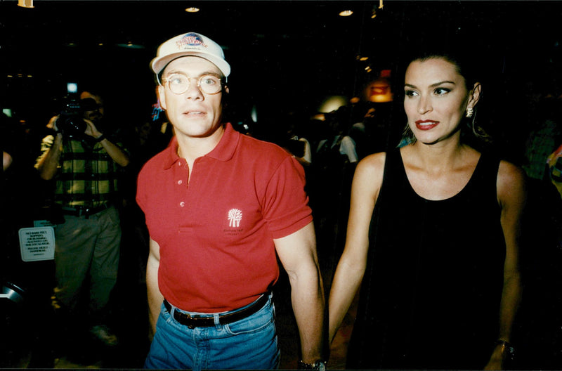 Jean-Claude Van Damme together with his girlfriend Darcy LaPier - Vintage Photograph