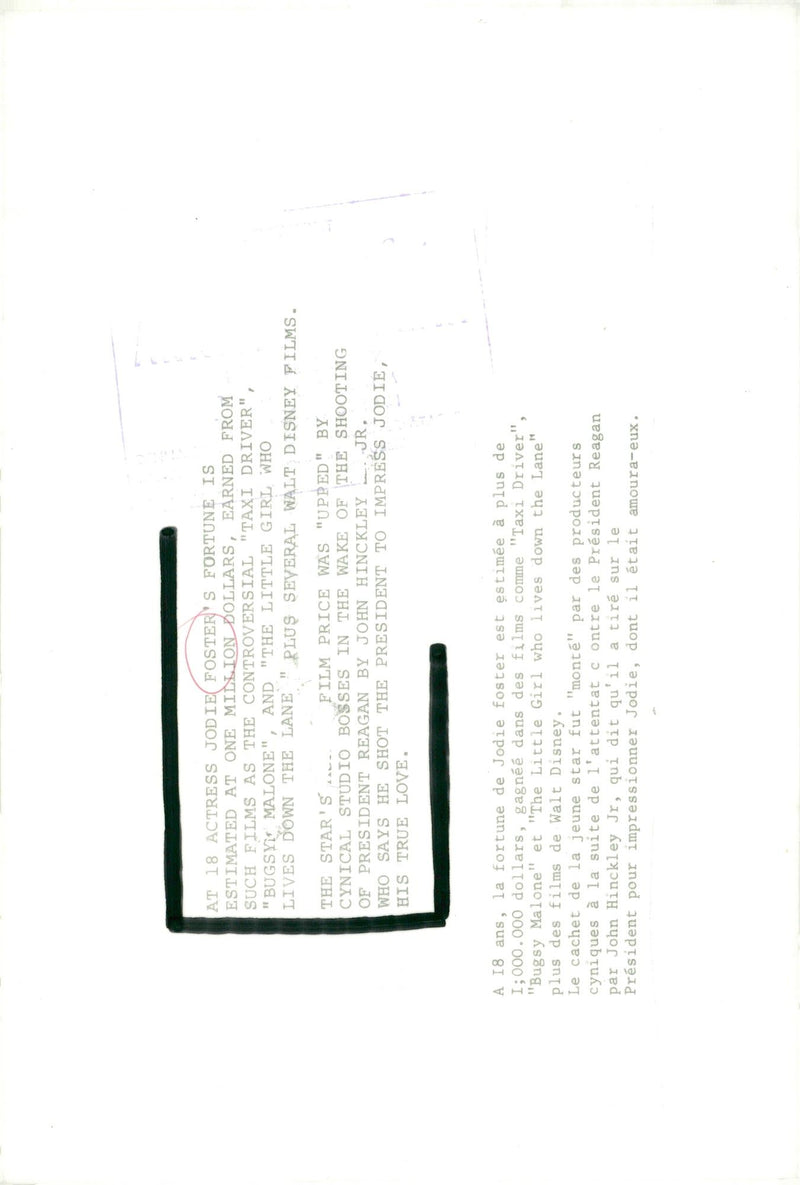 Actress Jodie Foster - Vintage Photograph