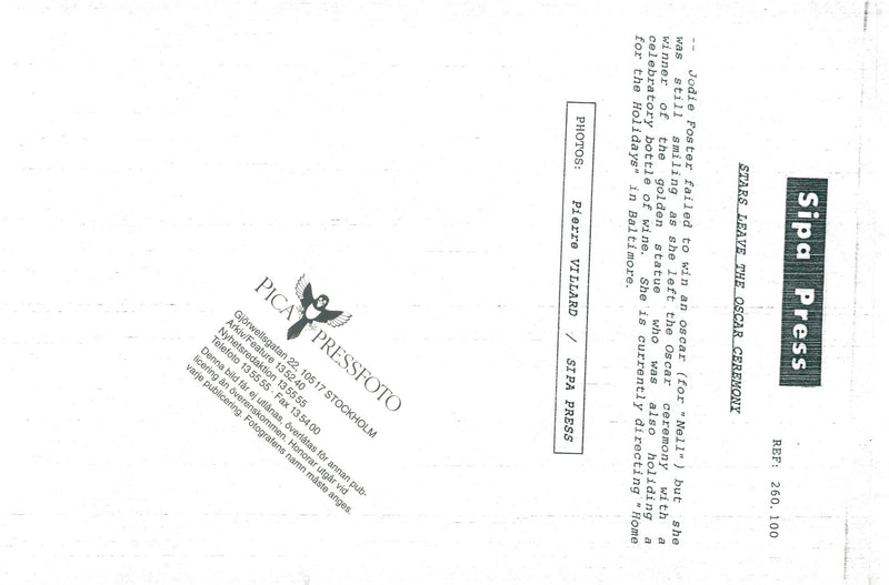 Actress Jodie Foster with Randy Stone on Oscars - Vintage Photograph