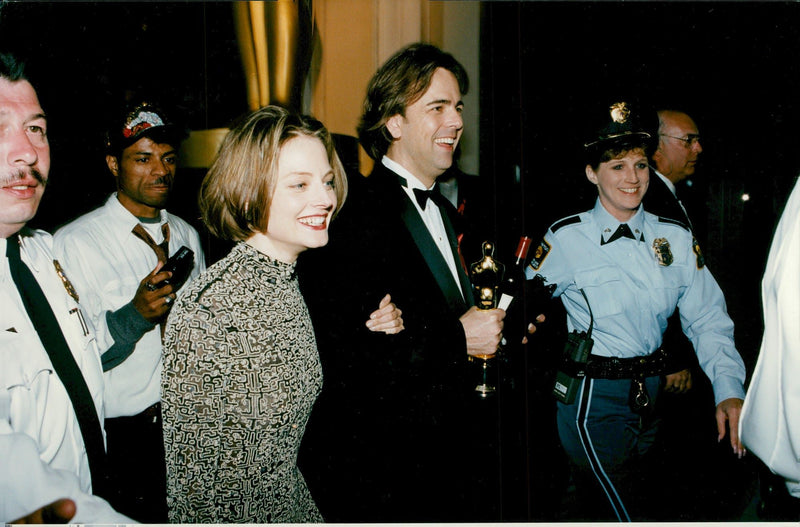 Actress Jodie Foster with Randy Stone on Oscars - Vintage Photograph