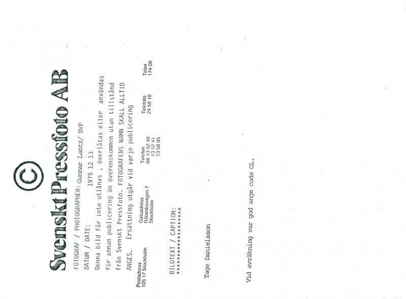 Take Danielsson out in the countryside in a snowy landscape - Vintage Photograph