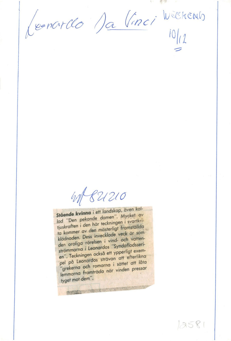 Standing woman in a landscape, also known as the pointing lady, is an example of Vinci's pursuit of imitating the Romans and Greeks expression. - Vintage Photograph