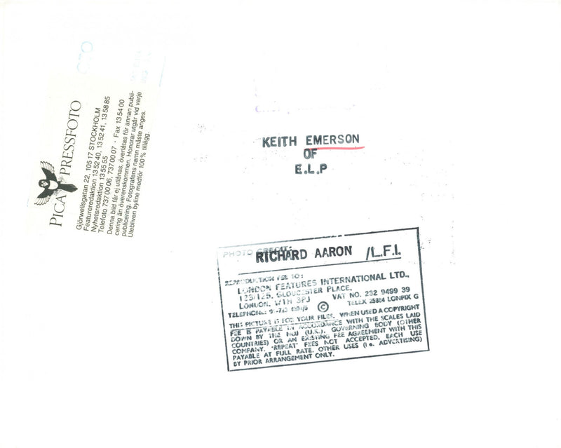 Keith Emerson on stage - Vintage Photograph