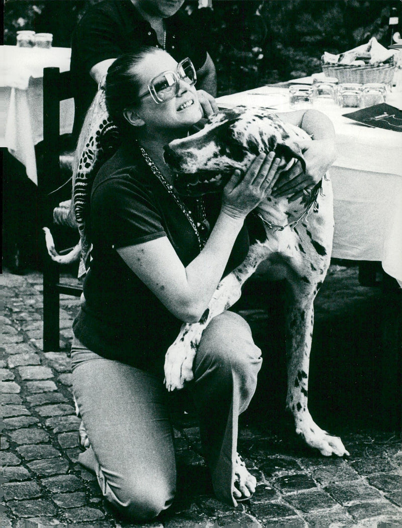 Anita Ekberg with a dog - Vintage Photograph