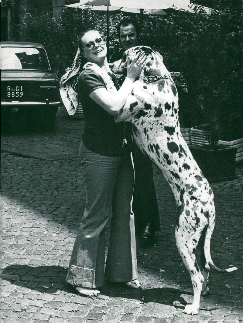 Anita Ekberg with a dog - Vintage Photograph