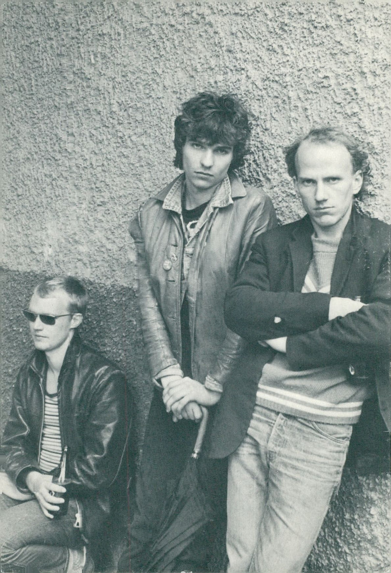 A photograph on the punk band Ebba Green. From left Simple Simon, StortÃ¥n and Gunta-x. - Vintage Photograph