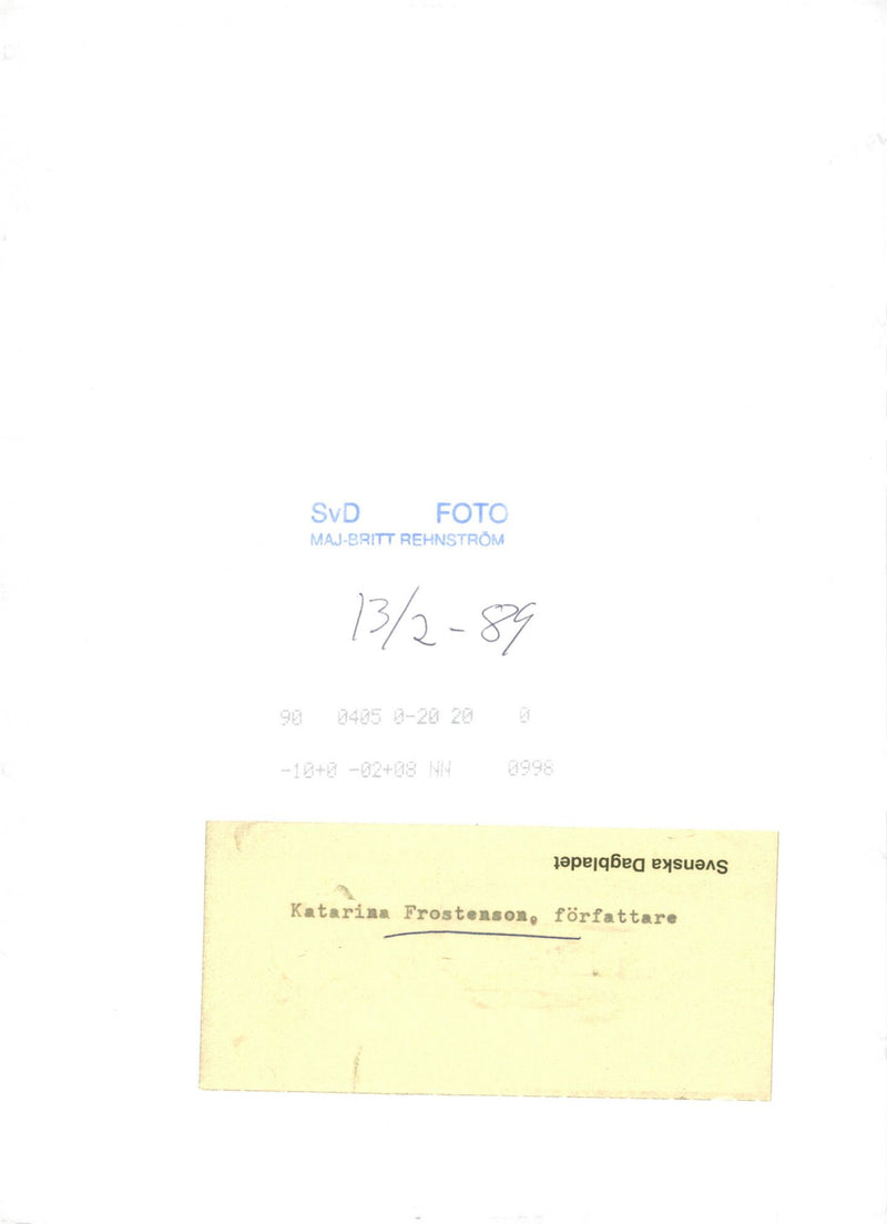 Poet and Swedish Academy member Katarina Frostenson - Vintage Photograph