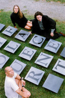 Katarina Frostenson with Jean Claude Arnault and Stellan Lindblad exhibits poetry art in Vasaparken - Vintage Photograph
