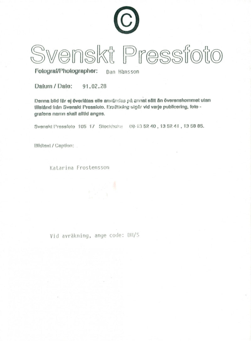 Poet and Swedish Academy member Katarina Frostenson - Vintage Photograph