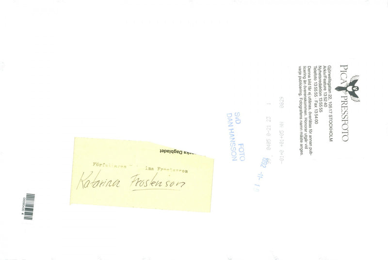 Poet and Swedish Academy member Katarina Frostenson - Vintage Photograph