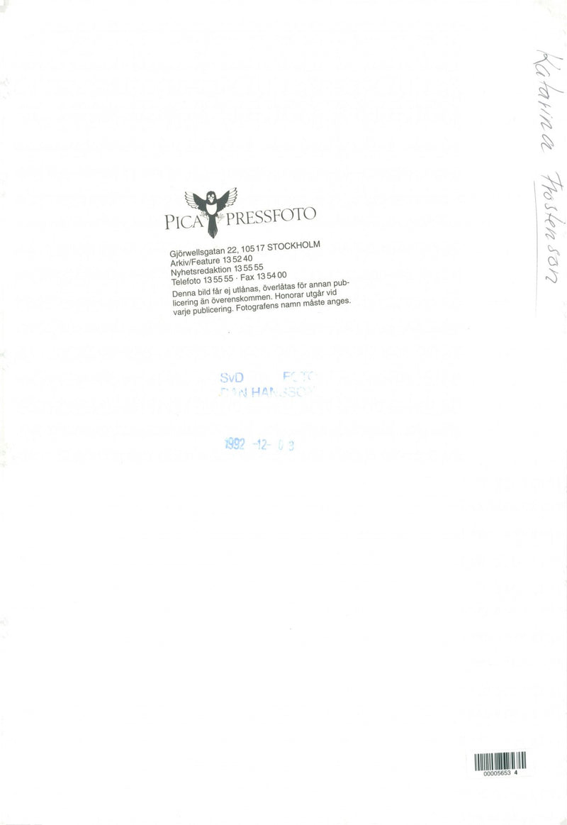 Poet and Swedish Academy member Katarina Frostenson - Vintage Photograph