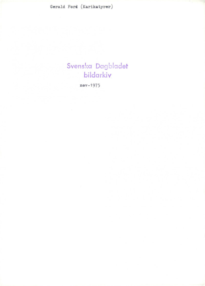 Caricature drawing by Gerald Ford - Vintage Photograph