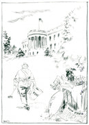 Caricature drawing by Gerald Ford - Vintage Photograph