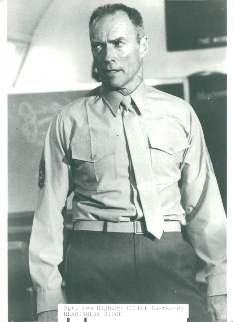 Clint Eastwood as Sgt. Tom Highway in "Heartbreak Ridge" - Vintage Photograph