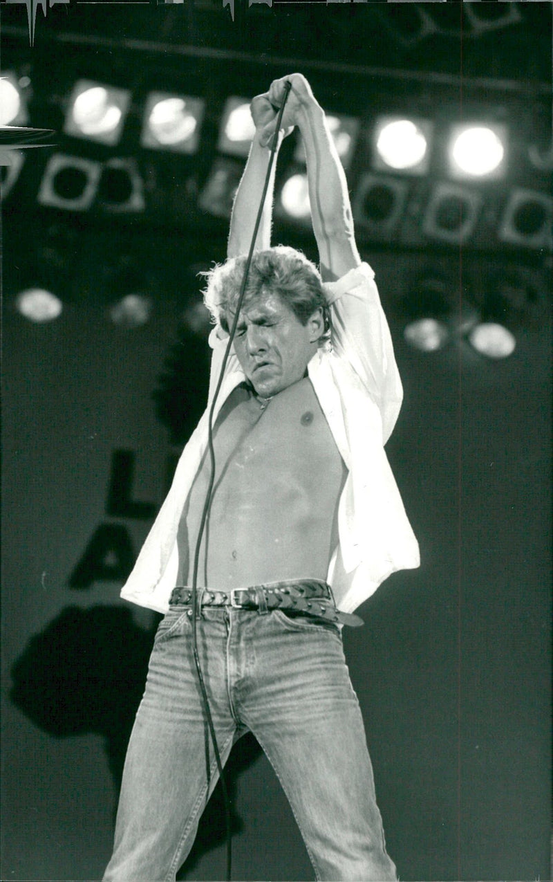 The singer and actor Roger Daltrey performs on stage - Vintage Photograph