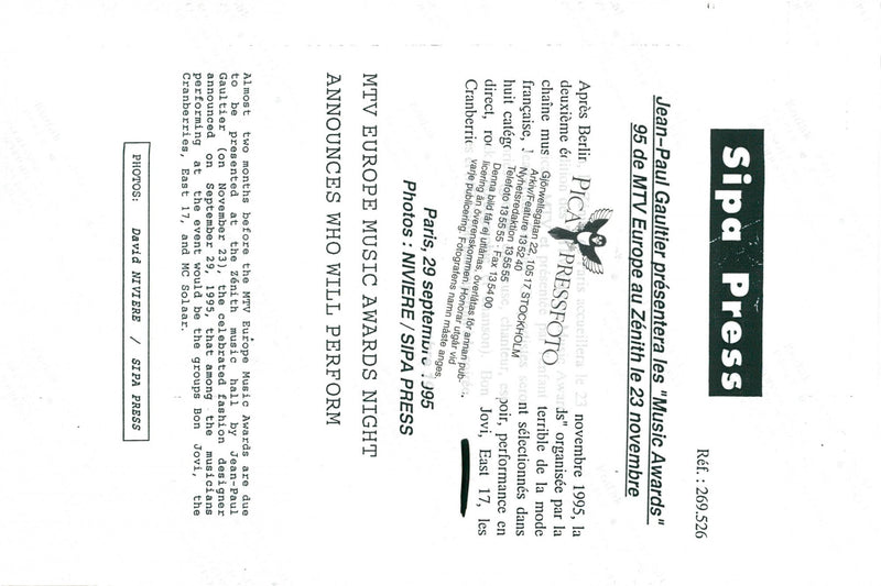 The East 17 Pop Group at the MTV Europe Music Awards - Vintage Photograph