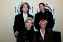 Per Gessle and Marie Fredriksson in Roxette together with Brian J Diamond from MTV and Monica Eek from SVT - Vintage Photograph