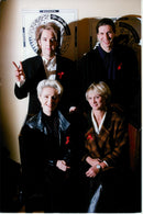 Per Gessle and Marie Fredriksson in Roxette together with Brian J Diamond from MTV and Monica Eek from SVT - Vintage Photograph