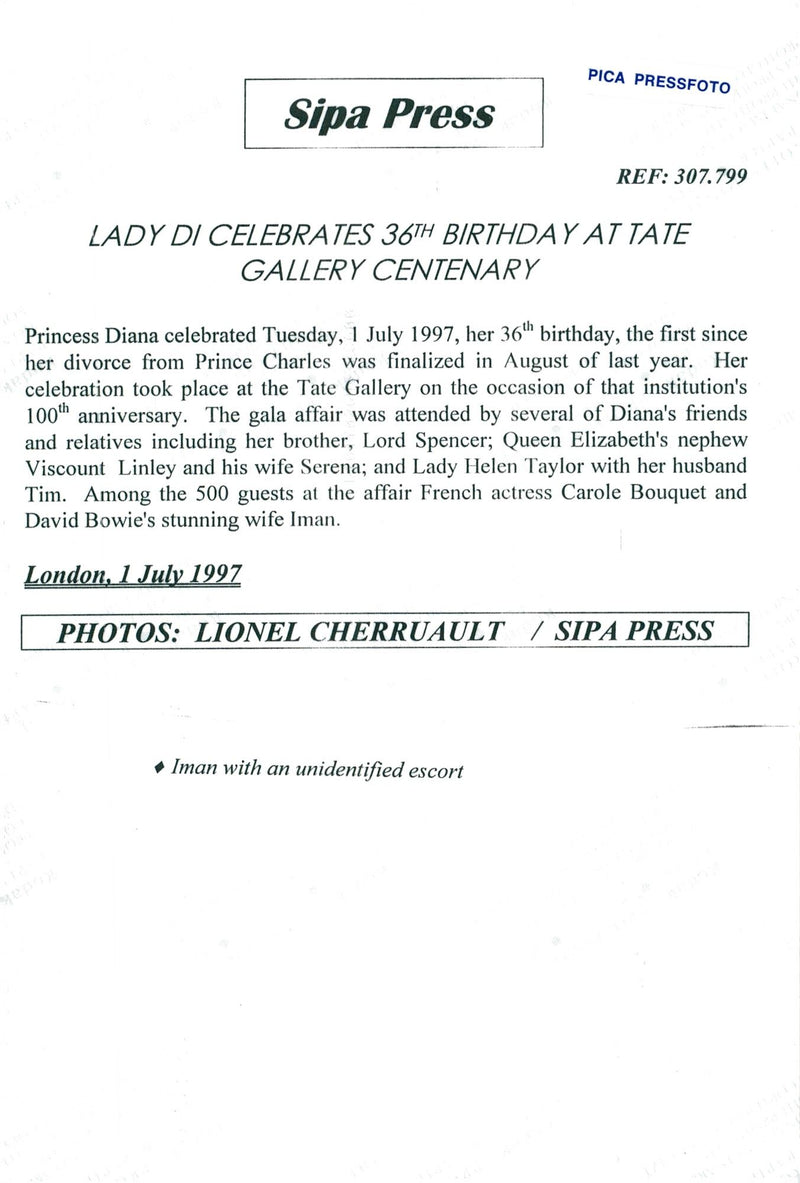 Iman and her unknown company arrive at Princess Diana&