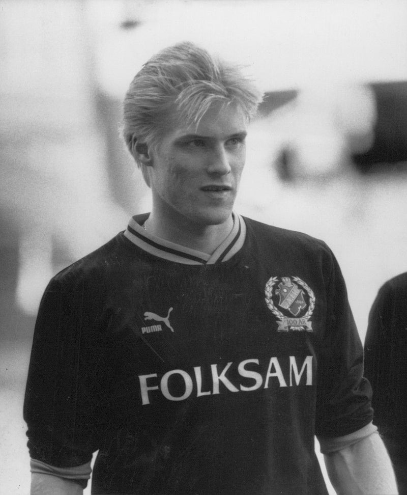 Football player Johan MjÃ¤llby - Vintage Photograph