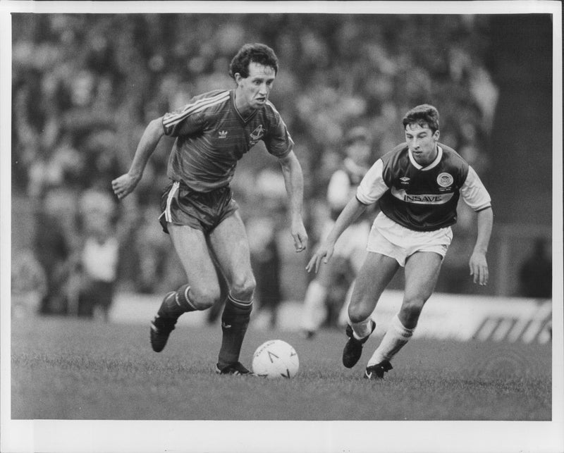 Billy Stark, Aberdeen and Paul Kane, Hibernau, Scottish League Cup Final - Vintage Photograph