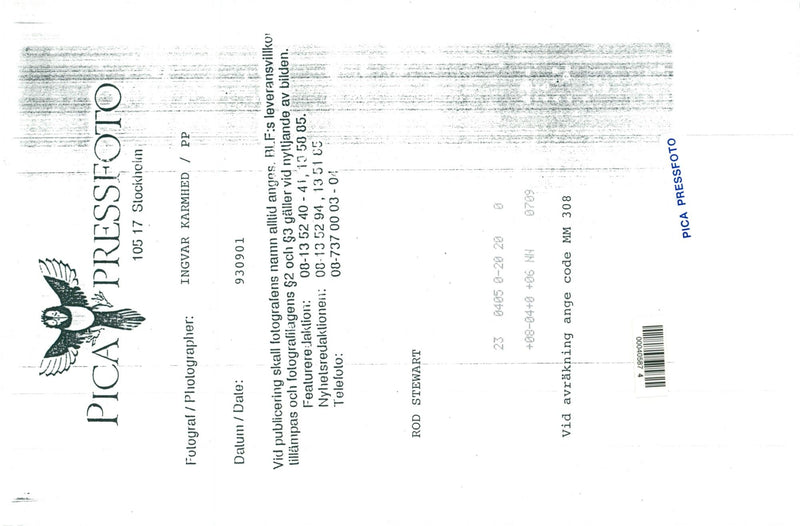 Rod Stewart music artist - Vintage Photograph