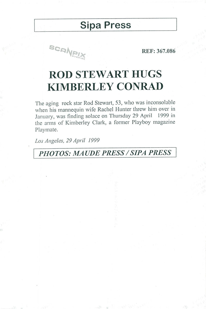 Rod Stewart with Rachel Hunter - Vintage Photograph