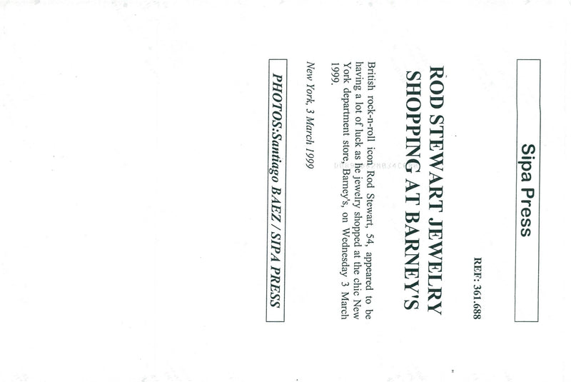 Rod Stewart buys jewels at Barneys - Vintage Photograph