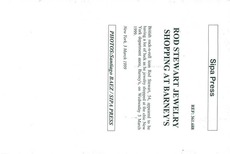 Rod Stewart buys jewels at Barneys - Vintage Photograph