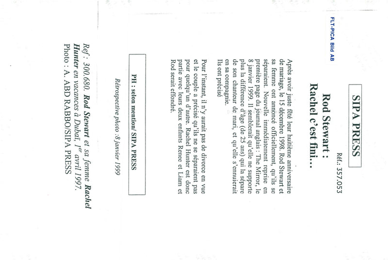 Rod Stewart and Rachel Hunter in Dubai - Vintage Photograph