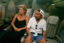 Rod Stewart and Rachel Hunter on airplanes from Dubai - Vintage Photograph