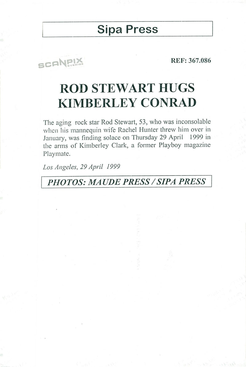 Rod Stewart and Rachel Kramas - Vintage Photograph