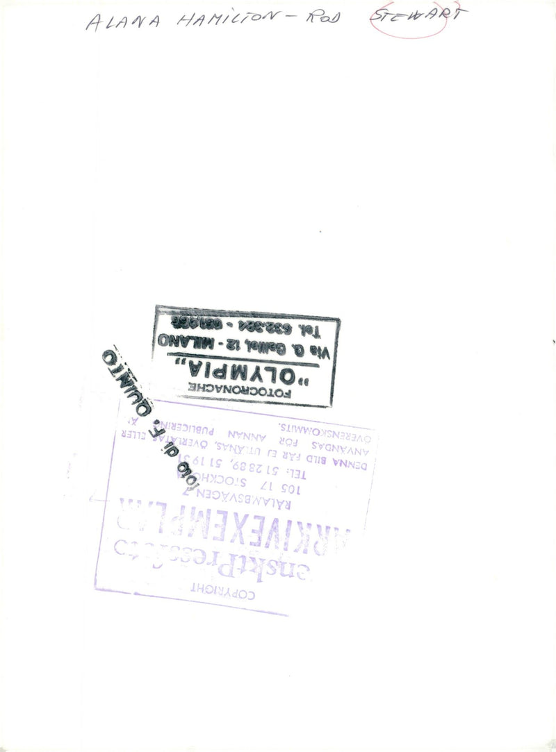 Alana Hamilton and Rod Stewart - Vintage Photograph