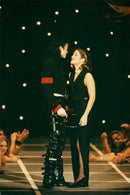 Michael Jackson and Lisa Marie Presley kiss each other at MTV Music Video Awards - Vintage Photograph