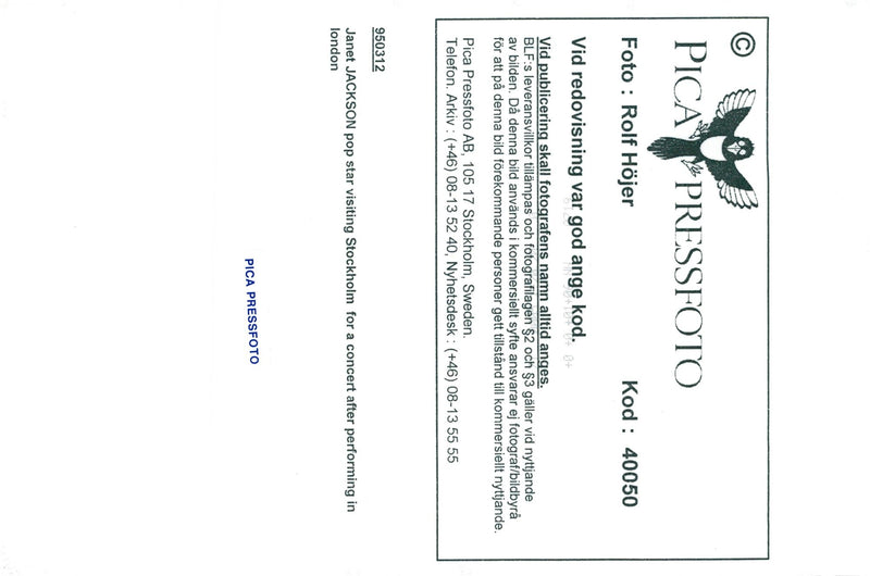 Janet Jackson arrives at Arlanda in front of her Sweden Tour - Vintage Photograph