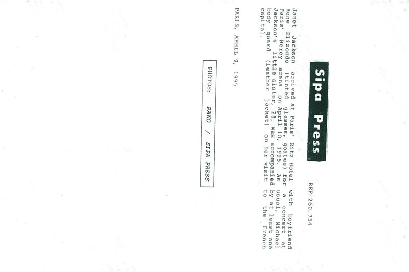 Janet Jackson arrives at the Ritz Hotel together with her boyfriend Rene Elizondo - Vintage Photograph