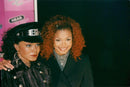 Janet Jackson is photographed with her wax doll at Rock Circus - Vintage Photograph