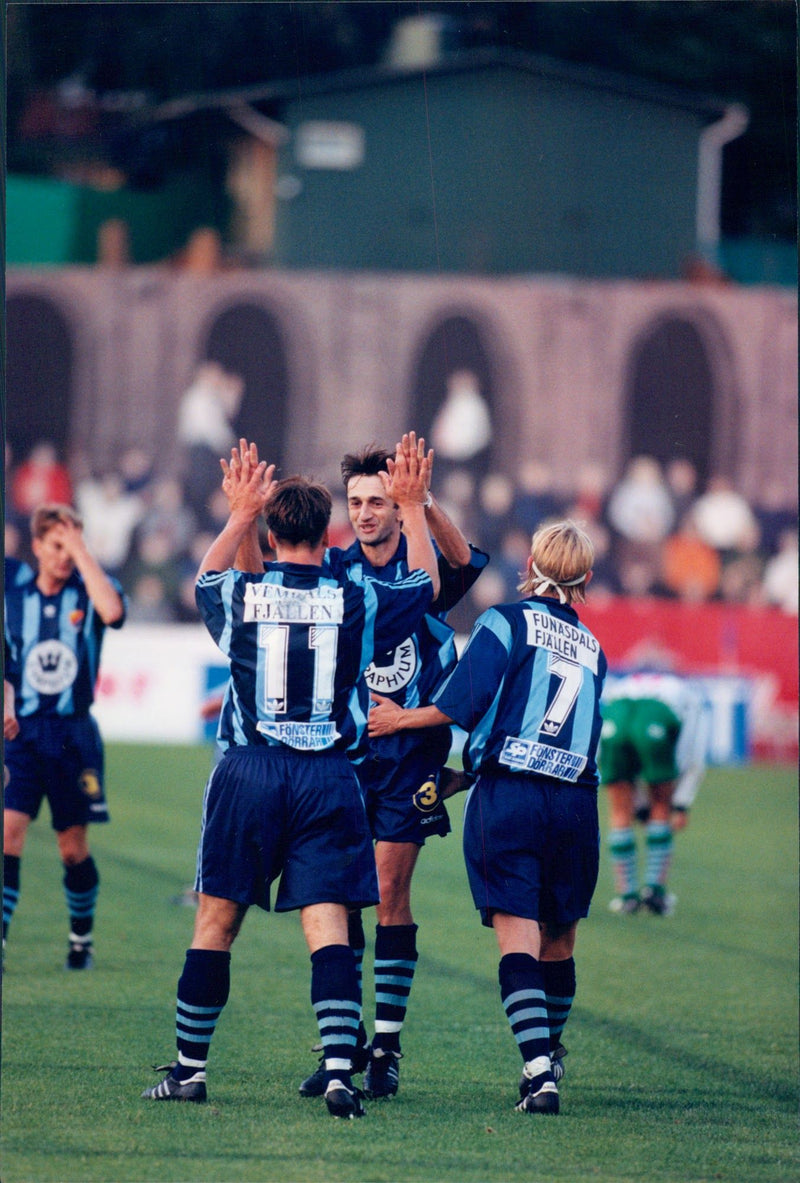 Football match between DjurgÃ¥rden IF and VÃ¤stra FrÃ¶lunda. - Vintage Photograph