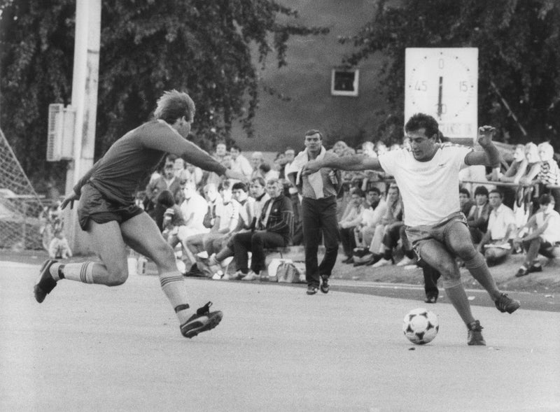 Dragan Marjanovic has the ball and tries to fool the opponent - Vintage Photograph