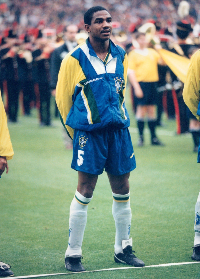 Cesar Sampaio, football player Brazil in the match against England at Wembley during the Umbro Cup - Vintage Photograph