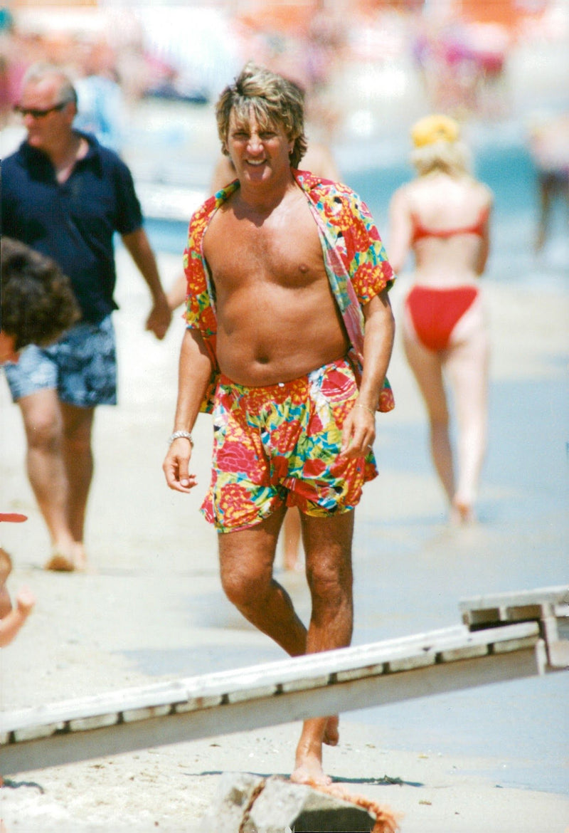 Rod Stewart on the beach - Vintage Photograph